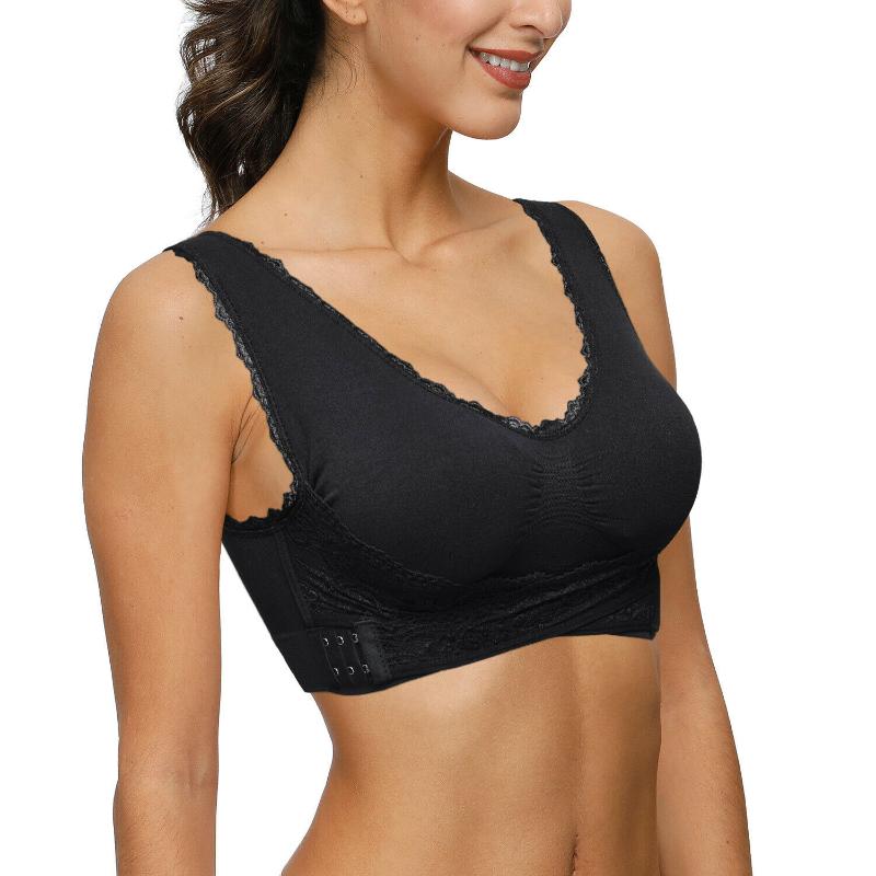 YBCG Racerback Bra Padded For Extreme Push Up Bralette Lace Front Closure U Back Underwear Solid Wire Free Breathable Brassiere, Black
YBCG Racerback Bra Padded For Extreme Push Up Bralette Lace Front Closure U Back Underwear Solid Wire Free Breathable Brassiere, Black