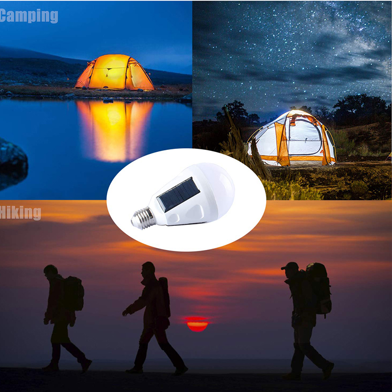 7W 12W LED Solar Power Emergency Light Bulb Solar Integrated Bulb Outdoor Waterproof Camping Night lights chargeable