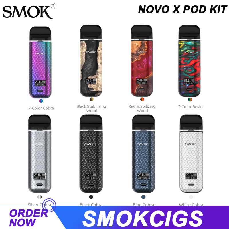 

SMOK NOVO X POD KIT Powered By 800mAh Built-in Battery 25W Output with 2ml NOVO X Meshed Pod & DC Pod 0.8ohm Authentic, Standard edition