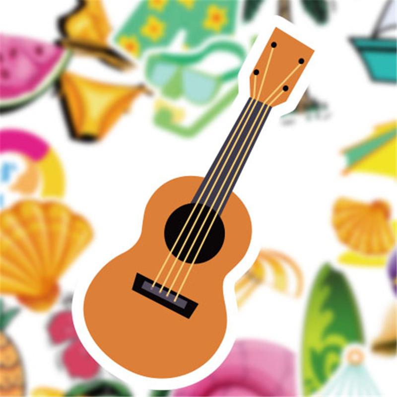 5 Sets=250PCS Summer Beach Waterproof Sticker Trolley Case Guitar Cup Sticker
