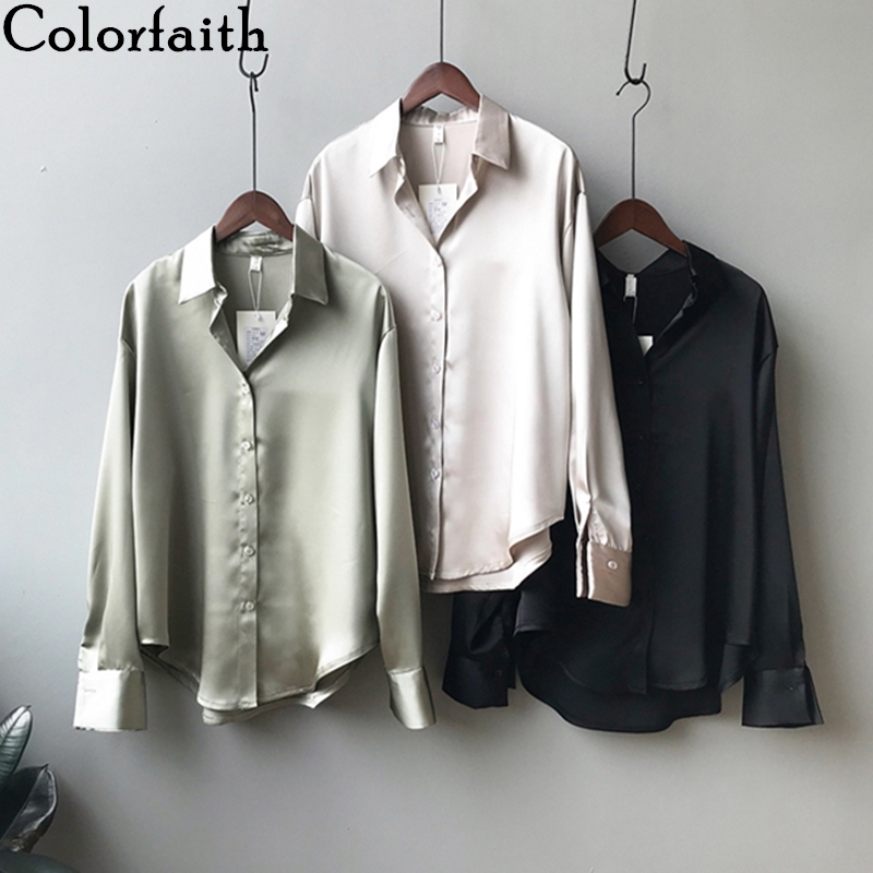 Colorfaith New 2020 Women Spring Autumn Satin Blouse Shirts Casual 4 Colors Oversize Fashionable Office Lady Wild Tops BL0726, Beige
Colorfaith New 2020 Women Spring Autumn Satin Blouse Shirts Casual 4 Colors Oversize Fashionable Office Lady Wild Tops BL0726, Beige
