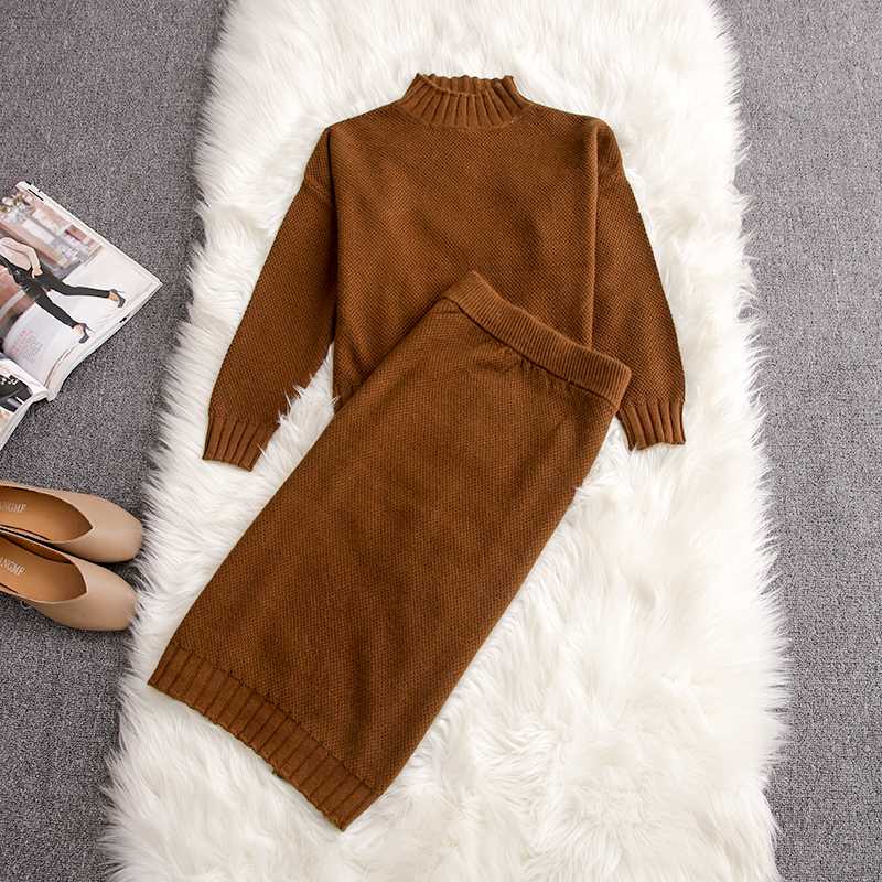 New Autumn And Winter Fashion Korean Women Sweater Knit Dress Slit Skirt Suit Two-Piece Cashmere Sweater Authentic High-quality, Jiao tang
New Autumn And Winter Fashion Korean Women Sweater Knit Dress Slit Skirt Suit Two-Piece Cashmere Sweater Authentic High-quality, Jiao tang