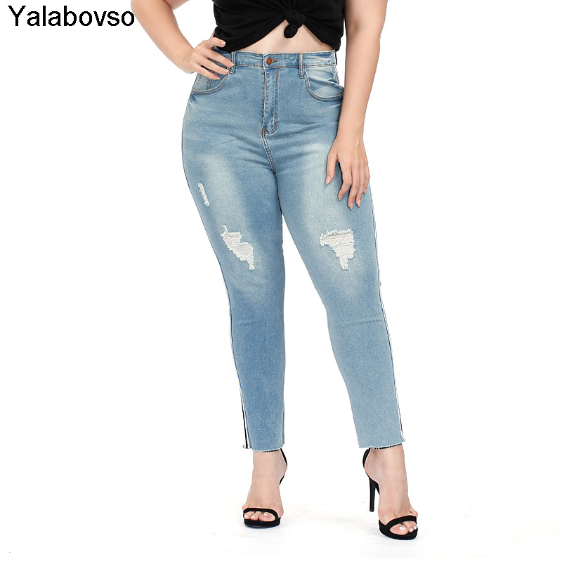 Plus Size Women Sexy Casual Skinny Jeans Cropped Pants Light Blue Button Waist Trousers Breathable Elastic Pencil Pants
Plus Size Women Sexy Casual Skinny Jeans Cropped Pants Light Blue Button Waist Trousers Breathable Elastic Pencil Pants