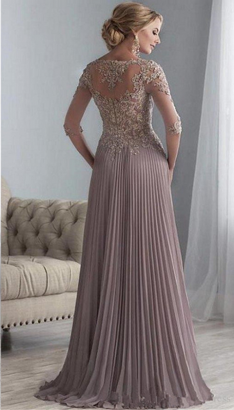 Werbowy Lace Appliques Mother of the Bride Dresses Festa Purple Mother Wedding Party Dress Long Chiffon Vestido De Novia