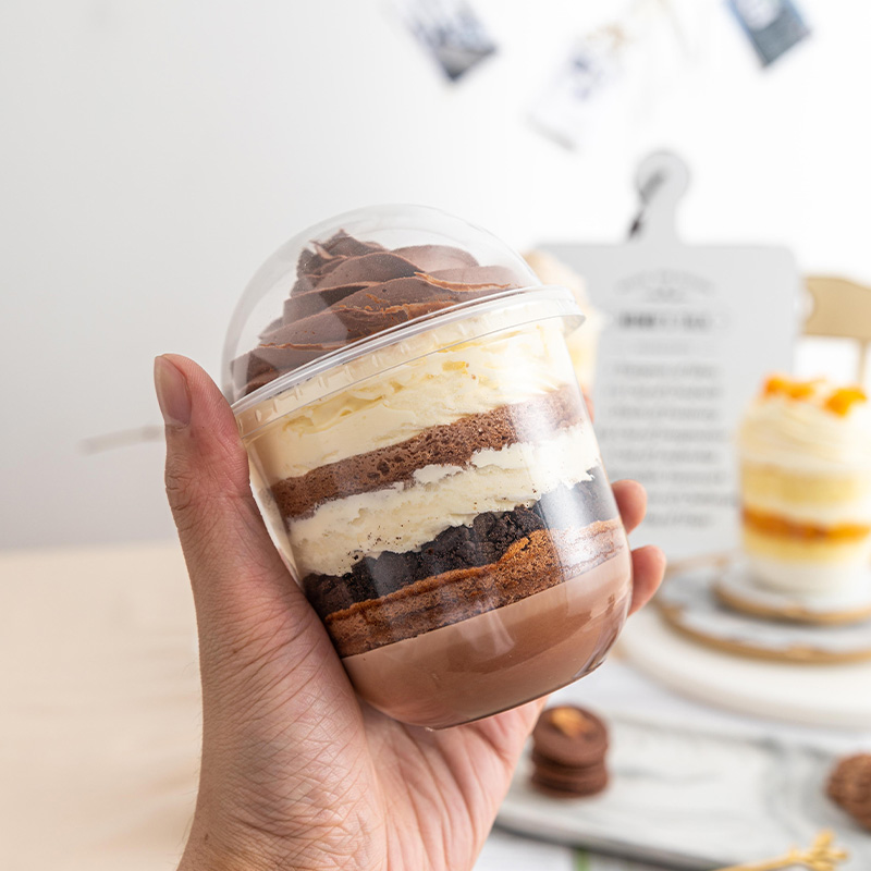 Gift Wrap 50 Sets High Quality Cute Plastic Cups Birthday Party Favors Cake Dessert Box Packaigng Pudding Ice Cream Yogurt Cup With Lid