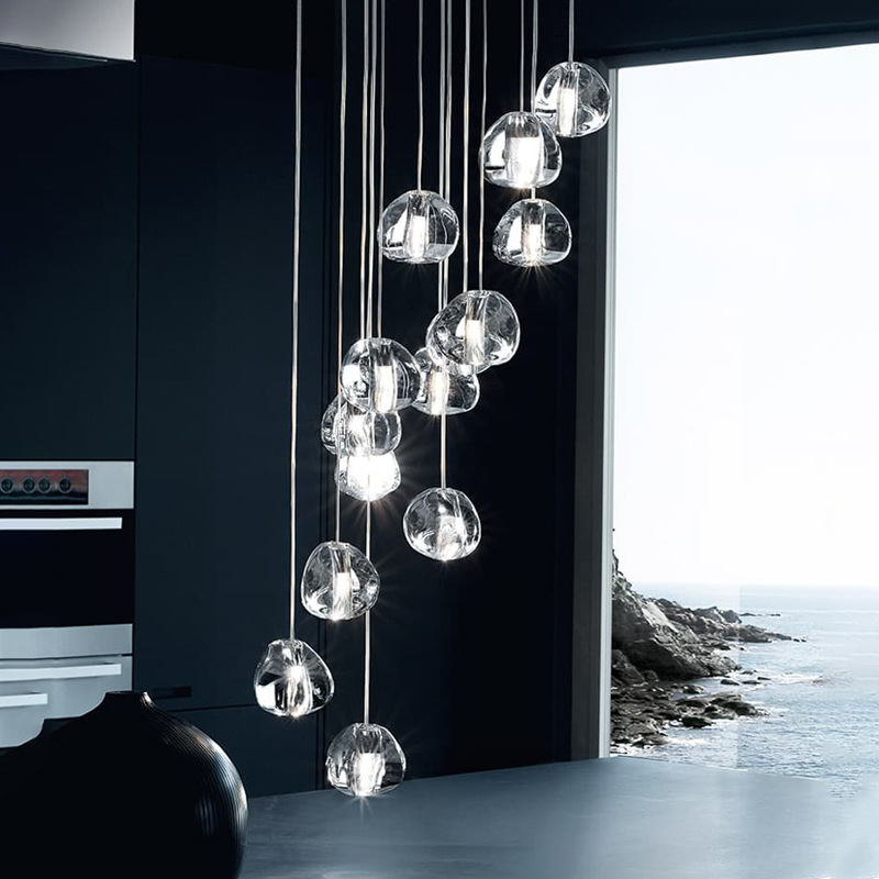 Modern Crystal Chandelier Lighting LED Pendant Hanging Light Crystal Ball Chandeliers Stair Cristal Chandelier Home Lighting