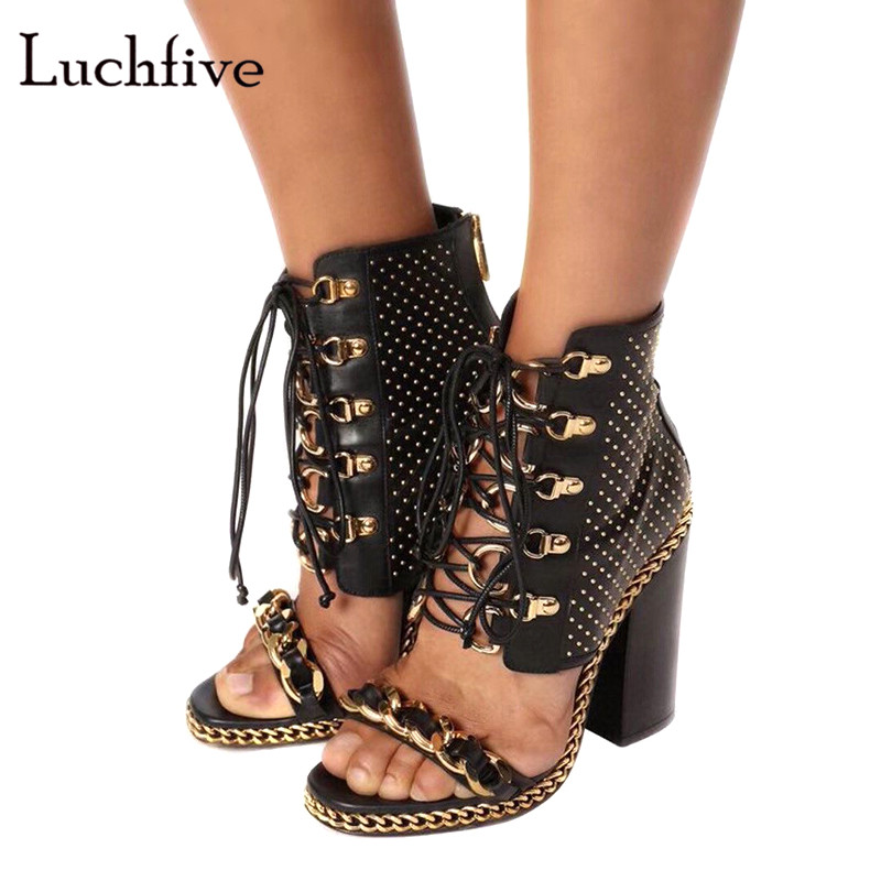 2020 Summer Block Heel Gladiator Sandals Punk Style Studed Open Toe Runway High Heel Shoes Chain Bordered Platform Sandals Women, Silver chain
2020 Summer Block Heel Gladiator Sandals Punk Style Studed Open Toe Runway High Heel Shoes Chain Bordered Platform Sandals Women, Silver chain