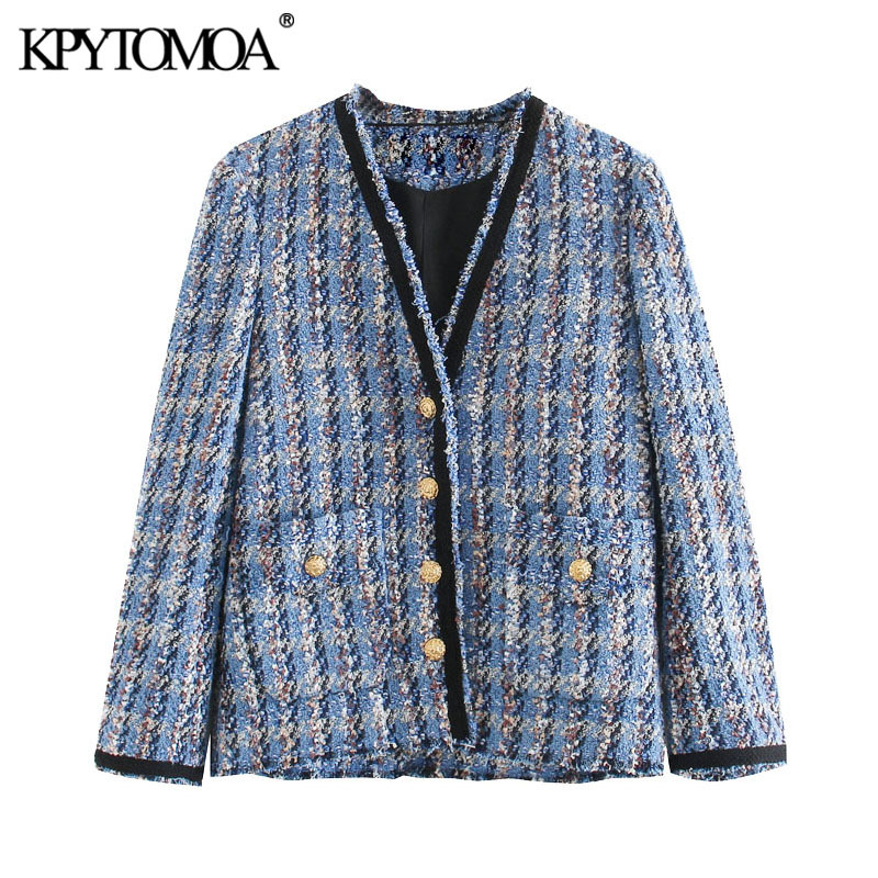 KPYTOMOA Women 2020 Fashion Pockets Frayed Trims Tweed Jacket Coat Vintage V Neck Long Sleeve Female Outerwear Chic Tops CX200725, Black;brown
KPYTOMOA Women 2020 Fashion Pockets Frayed Trims Tweed Jacket Coat Vintage V Neck Long Sleeve Female Outerwear Chic Tops CX200725, Black;brown