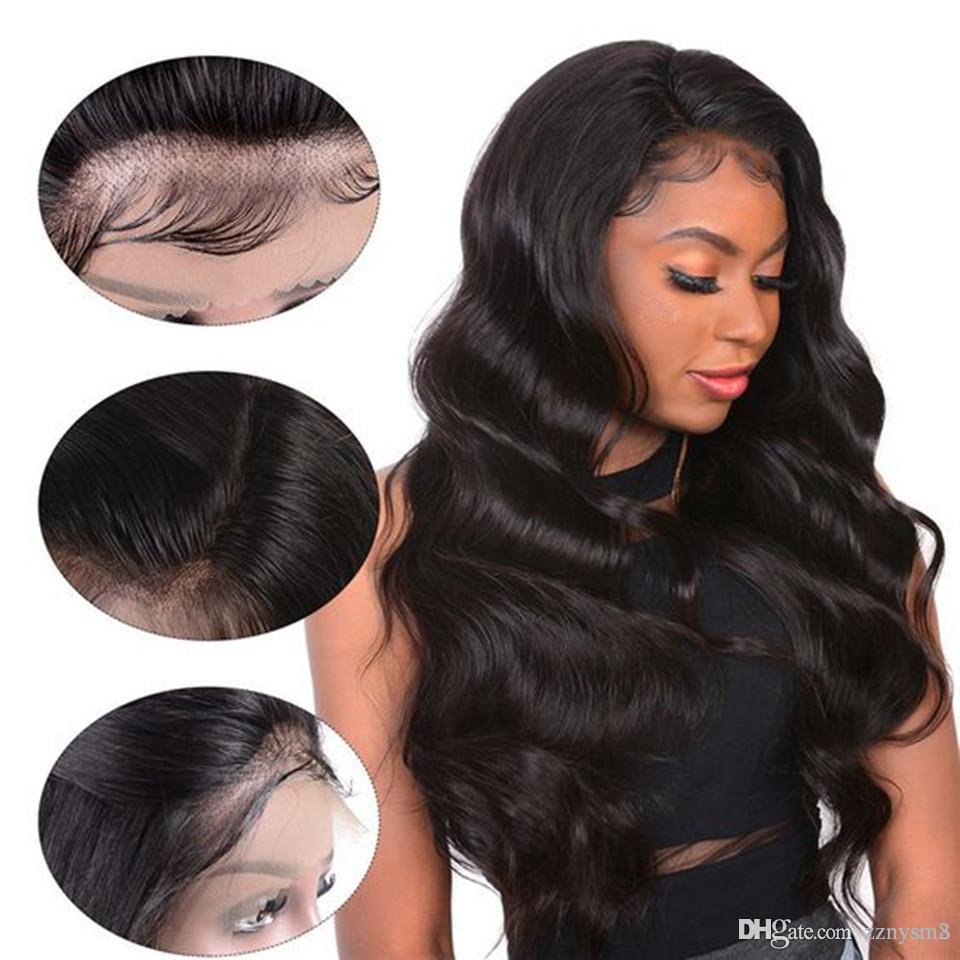 Malaysian Body Wave HD Transparent Lace Frontal Wigs Human Hair Wigs For Black Women 13X6 Lace Front Wig Pre Plucked Remy Hair6254