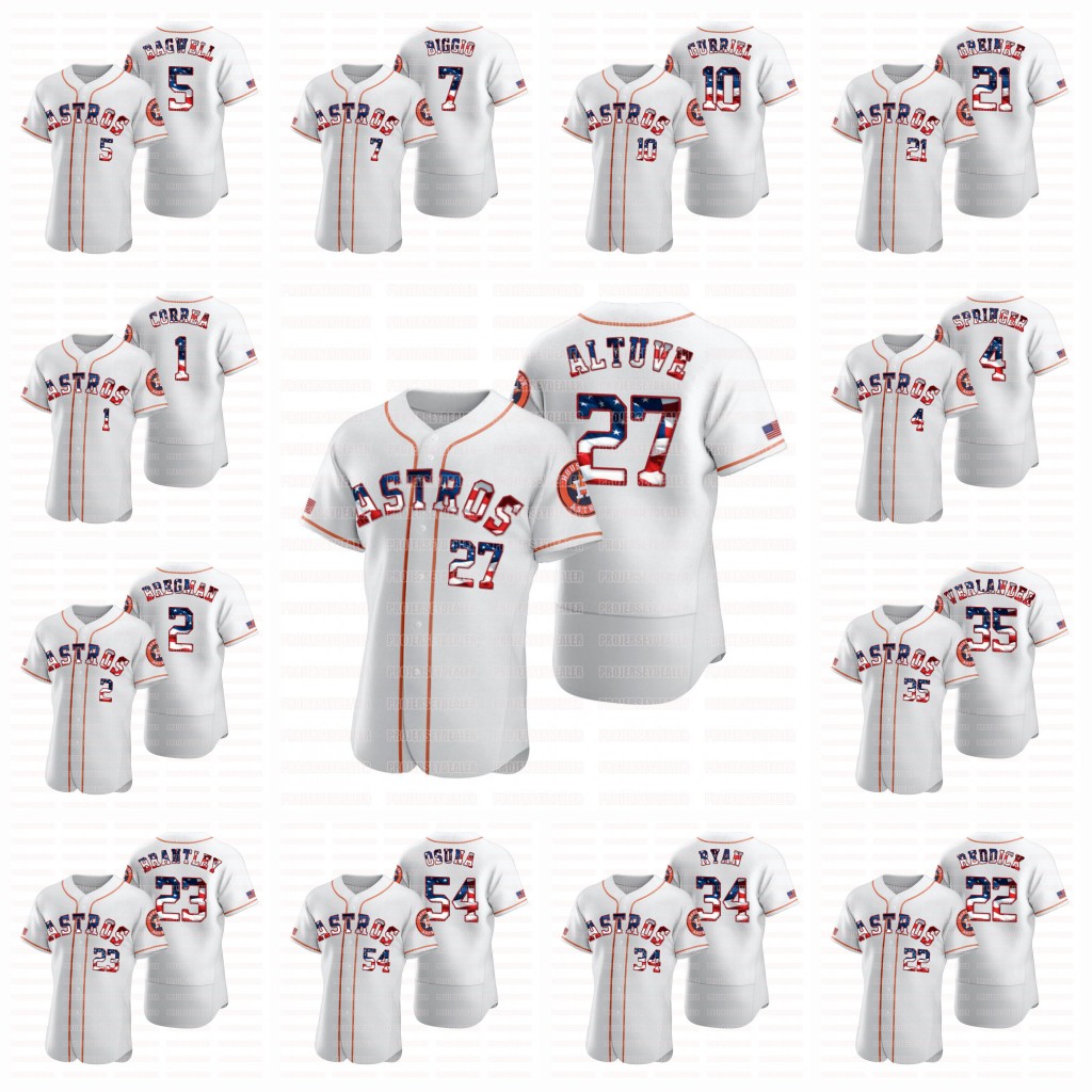 2020 Stars & Stripes 4th of July Carlos Correa Alex Bregman George Springer Jose Altuve Justin Verlander Jeff Bagwell Biggio Jersey, 10 yuli gurriel
2020 Stars & Stripes 4th of July Carlos Correa Alex Bregman George Springer Jose Altuve Justin Verlander Jeff Bagwell Biggio Jersey, 10 yuli gurriel