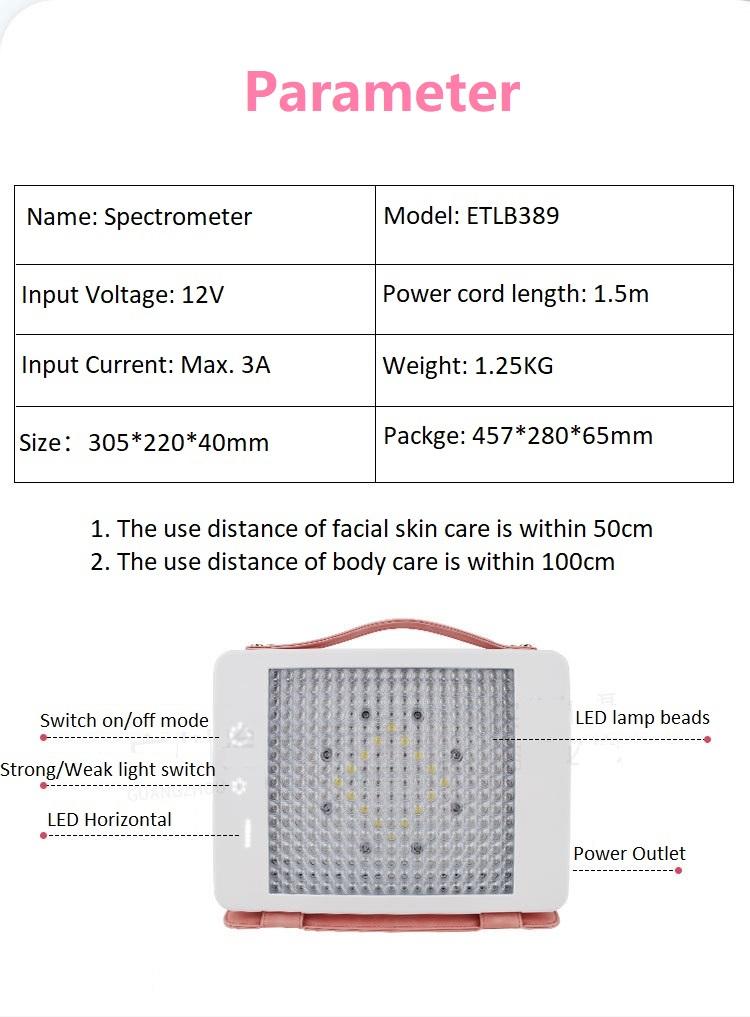 Other Beauty Equipment Portable Large Row Optical Spectrometer Color Light Rejuvenation Facial Mask Skin Soothe Beauty Instrument Elitzia