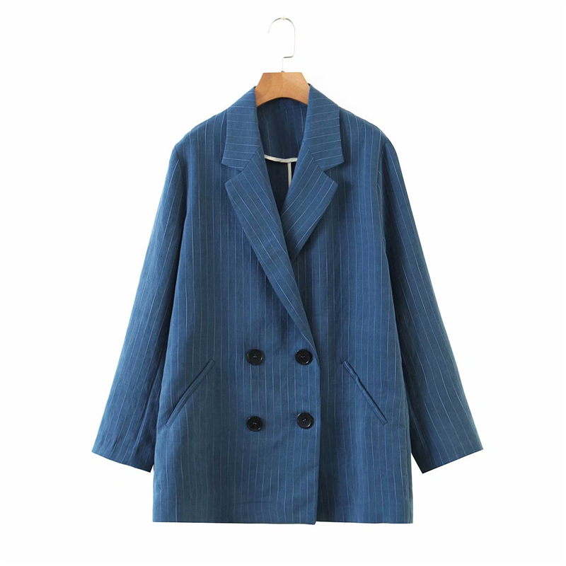 Elegant women blue striped blazer 2020 office ladies double breasted jackets casual female notched suits girls chic sets
Elegant women blue striped blazer 2020 office ladies double breasted jackets casual female notched suits girls chic sets