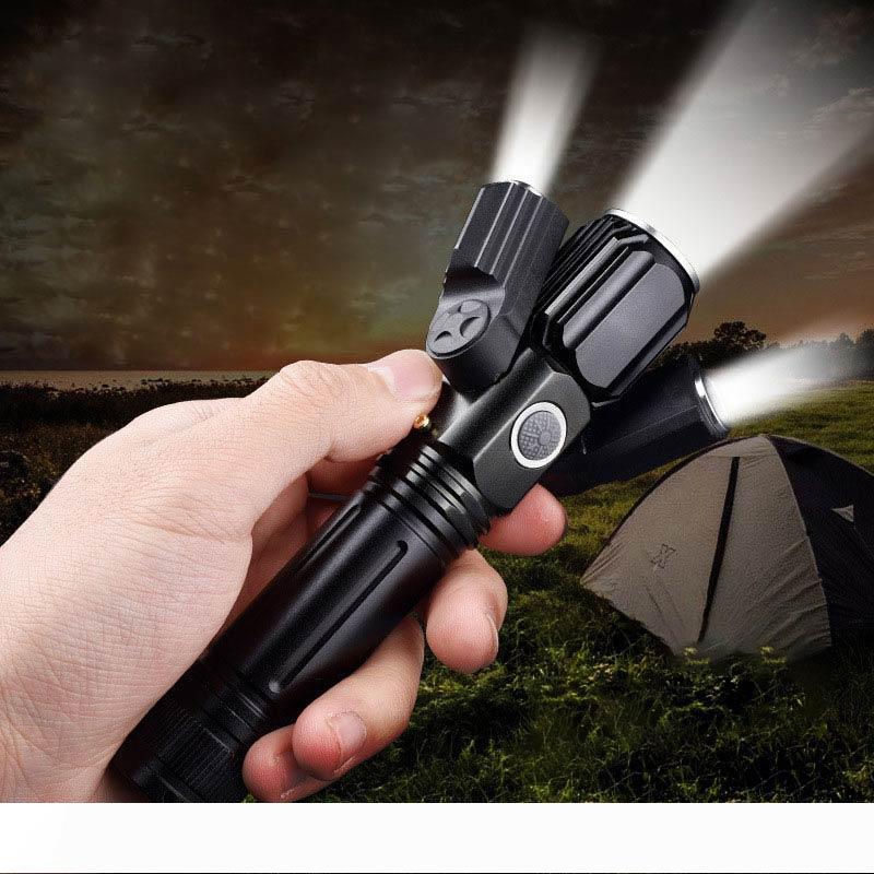 BRELONG multi-function flashlight aluminum alloy three flashlight lights aircraft flashlight leisure intelligent wide angle Black