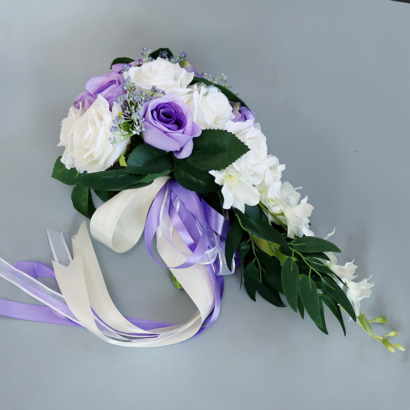 White, Purple, Blush, Burgundy Bridal Bouquets New Arrvail Free Shipping Bouquets 23*50cm European Style Cheap