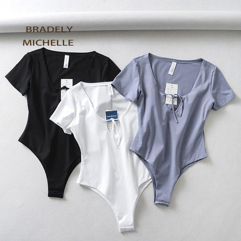 BRADELY MICHELLE 2020 Sexy Summer Women Slim Short-Sleeve Deep O-neck Tops Bodysuits female rompers hollow out Jumpsuits, Black
BRADELY MICHELLE 2020 Sexy Summer Women Slim Short-Sleeve Deep O-neck Tops Bodysuits female rompers hollow out Jumpsuits, Black