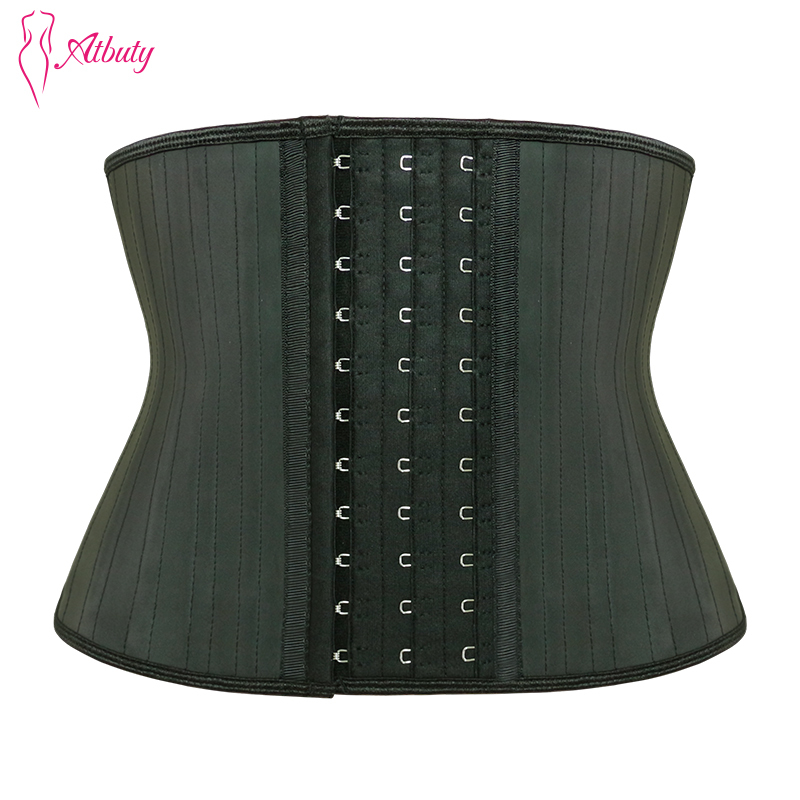 Short Torso Latex Corset Waist Trainer 25 Steel Boned Body Shaper Slimming Shapewear CX200724