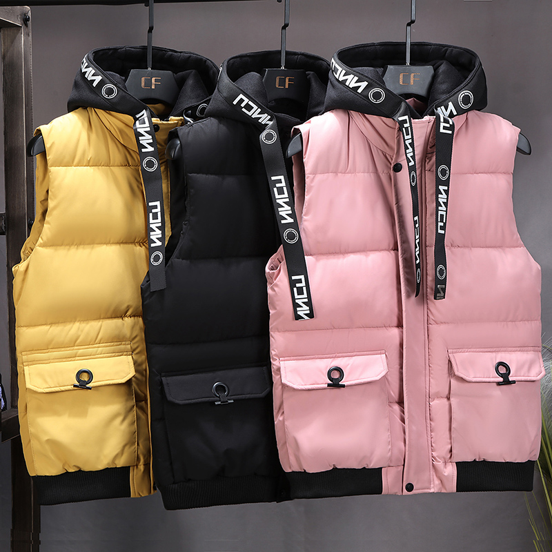 2020 New Winter Cotton Vest Men Thicken Warm cotton-padded Hooded Big Pockets Pink Yellow Sleeveless Coat Plus Size 4XL 5XL 6XL
2020 New Winter Cotton Vest Men Thicken Warm cotton-padded Hooded Big Pockets Pink Yellow Sleeveless Coat Plus Size 4XL 5XL 6XL
