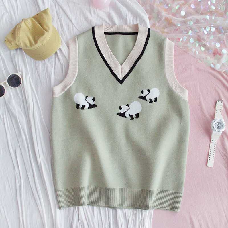 Spring New Women Cute Panda Jacquard Vest Waistcoat Short Coat Japanese Girls Student Harajuku Soft Sister Loose V-neck Sweaters
Spring New Women Cute Panda Jacquard Vest Waistcoat Short Coat Japanese Girls Student Harajuku Soft Sister Loose V-neck Sweaters