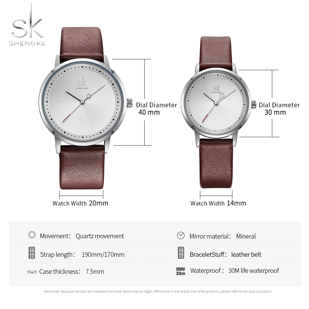 Shengke Men Women Fashion Lovers Couple Watches Leather Band Strap Watch Set Quartz Ladies Wristwatch Relogio Saat Reloj Montre CX200720