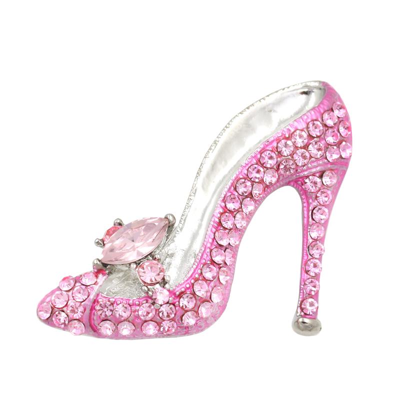 Multi-Colors Crystal Rhinestones High Heel Shoes Brooch Pins for Women