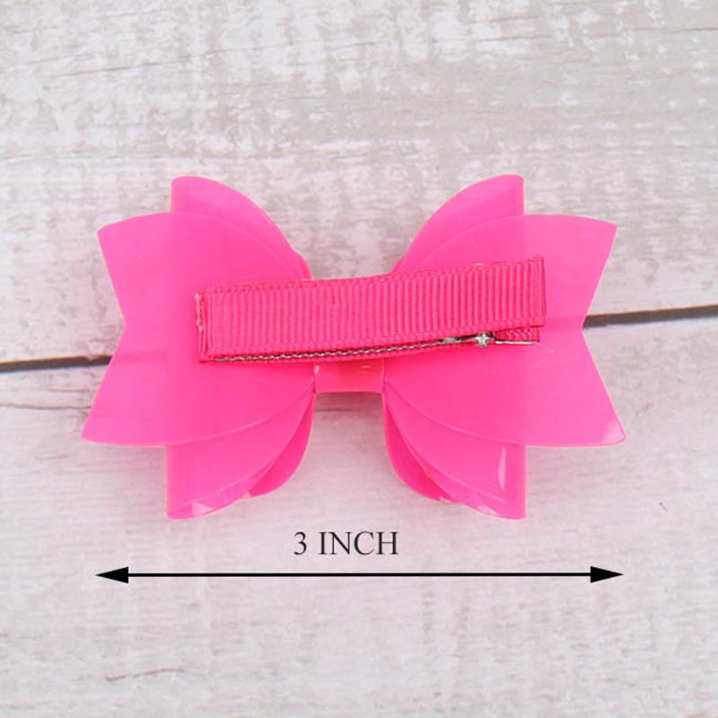 Cheer Bows 3" Chunky Jelly Bows Waterproof Hair Clip for Girl Summer Hairpin Candy Color Hairgrip Baby Kids Hair Accessories