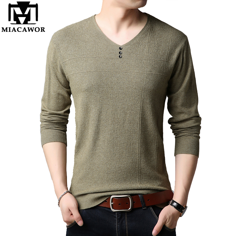 MIACAWOR New Autumn Thin Sweater Men Solid Color Knitted Sweaters Slim Fit V-Neck Pullover Pull Homme Casual Jumper Y258, Black
MIACAWOR New Autumn Thin Sweater Men Solid Color Knitted Sweaters Slim Fit V-Neck Pullover Pull Homme Casual Jumper Y258, Black