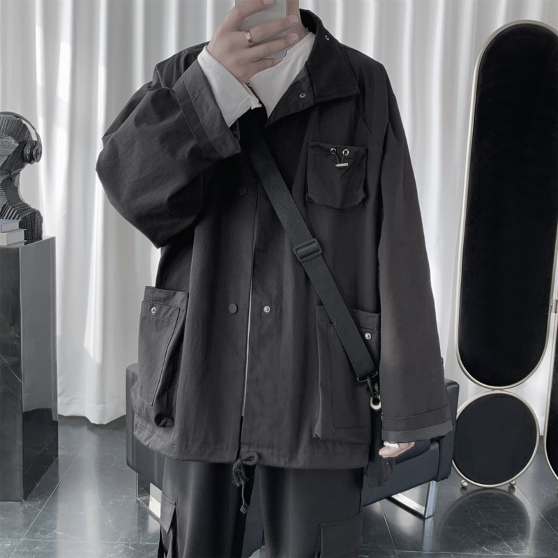 Autumn Multi-pocket Tooling Jacket Men's Fashion Solid Color Casual Jackets Mens Streetwear Loose Hip Hop Bomber Jacket Men, Black
Autumn Multi-pocket Tooling Jacket Men's Fashion Solid Color Casual Jackets Mens Streetwear Loose Hip Hop Bomber Jacket Men, Black