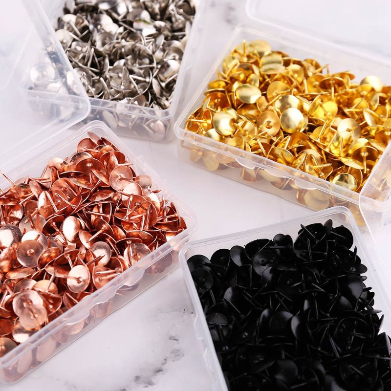 400pcs/box Metal Thumbtack Drawing Pins Pushpin Cork Board Photo Wall Map Markers gold, silver, rose gold, black colors
400pcs/box Metal Thumbtack Drawing Pins Pushpin Cork Board Photo Wall Map Markers gold, silver, rose gold, black colors