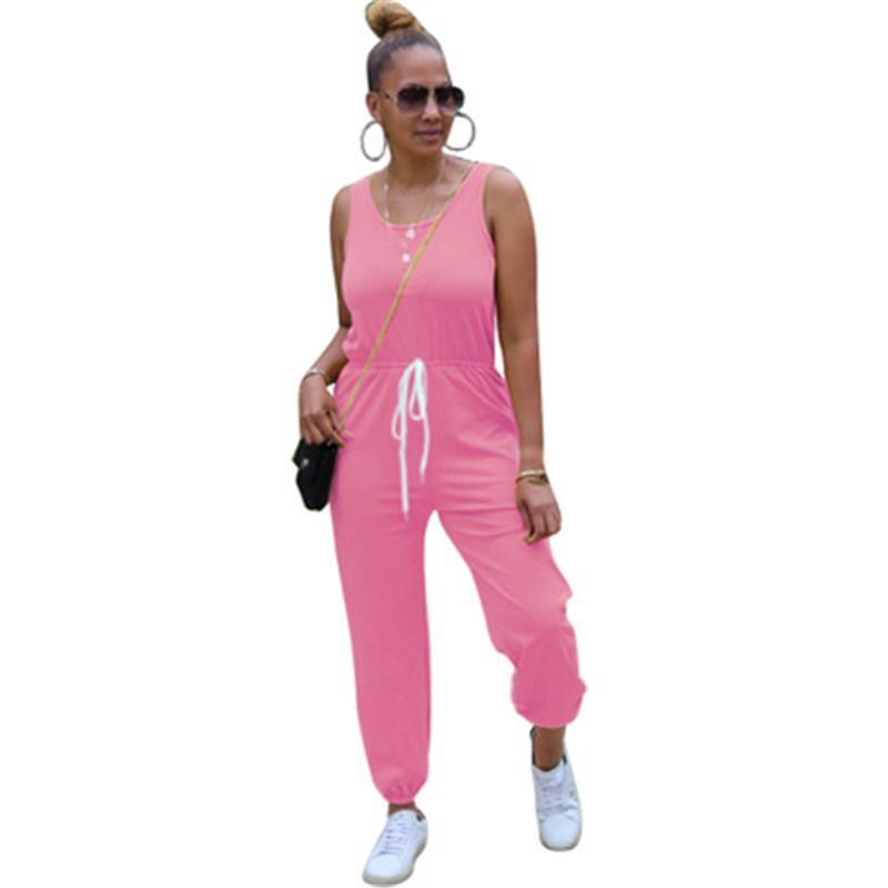 Women Sleeveless Round Neck Rompers Fashion Trend New Casual Solid Color Sports Jumpsuit Designer Female Sexy Slim Drawstring Jumpsuits
Women Sleeveless Round Neck Rompers Fashion Trend New Casual Solid Color Sports Jumpsuit Designer Female Sexy Slim Drawstring Jumpsuits