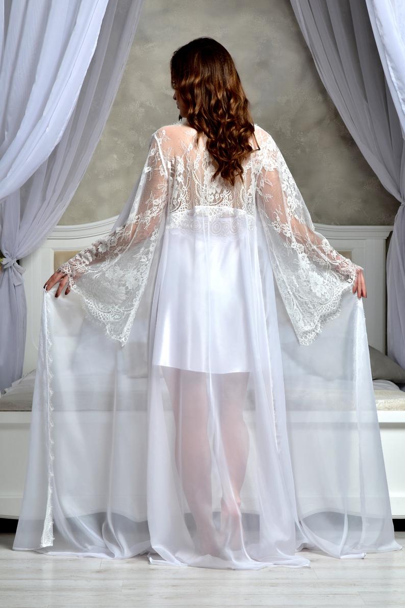 2020 Satin Pajamas Women Two Piece Lady Lingerie Pijams Long Sleeve Nightdress Women Bathrobe Short Nightwear Peignoir