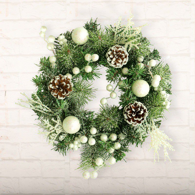 Christmas Decoration Wreath Holiday Wreath Door Hanging Flocking PVC Pine Cones White Fruit Decoration Home Window Props New
Christmas Decoration Wreath Holiday Wreath Door Hanging Flocking PVC Pine Cones White Fruit Decoration Home Window Props New