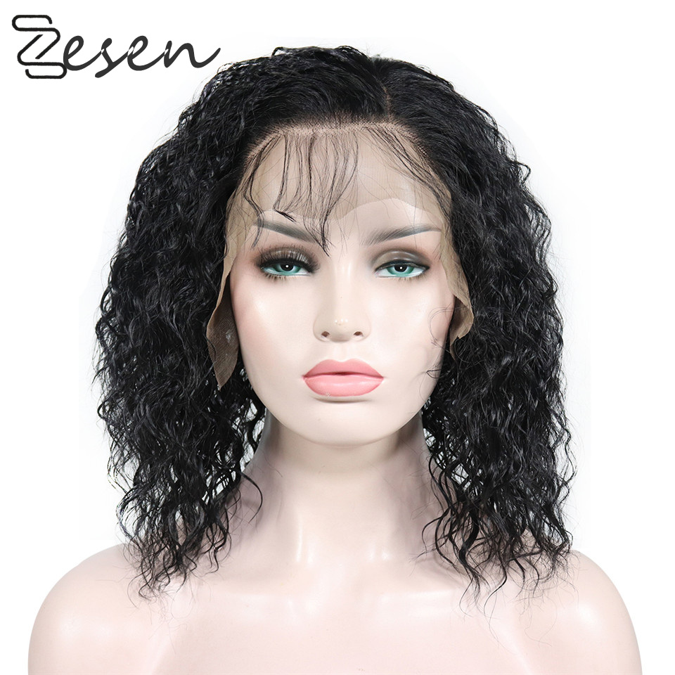 ZESEN Synthetic lace front wig hd lace wigs 13x4 glueless lace front wigs for women, Black