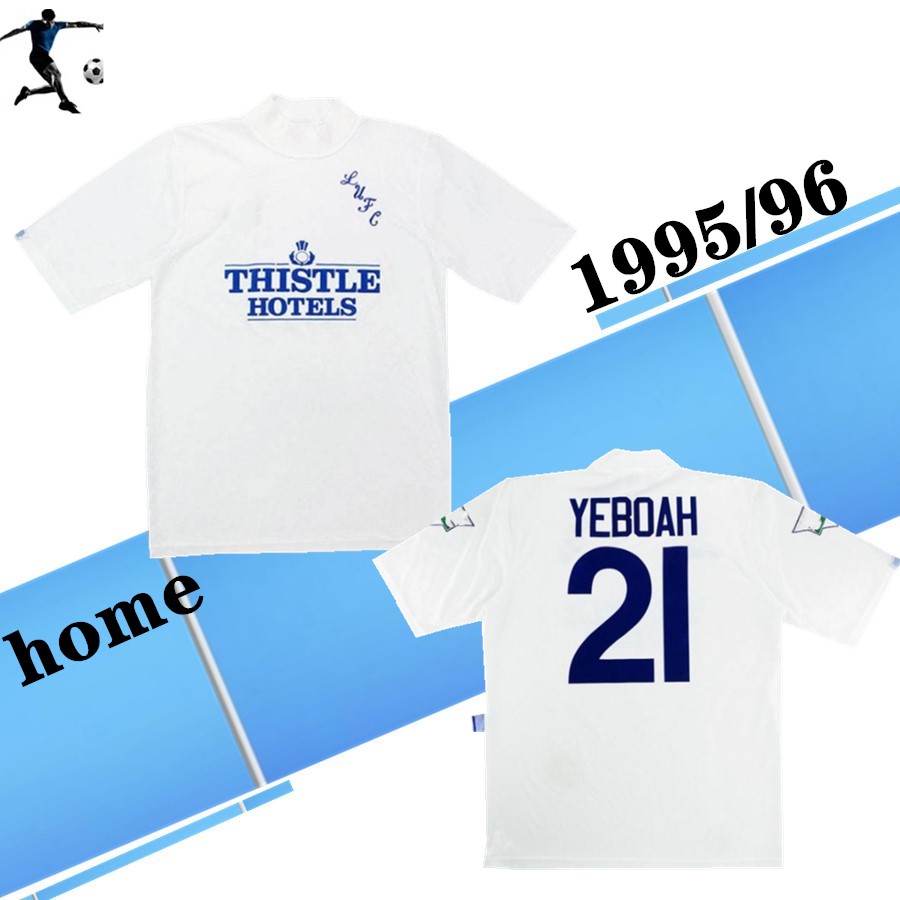 1995-96 White Leeds Home Shirt Retro Soccer Jerseys United Yeboah #21 95 96 Classic football Shirts, 95/96 home +patch 
1995-96 White Leeds Home Shirt Retro Soccer Jerseys United Yeboah #21 95 96 Classic football Shirts, 95/96 home +patch