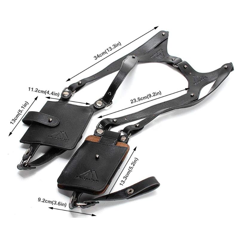Yeahmart Hot Sale Man Leather Anti Theft Safety Hidden Holster Underarm Pouch Secret Agent Double Shoulder Phone Case Wallet Bag