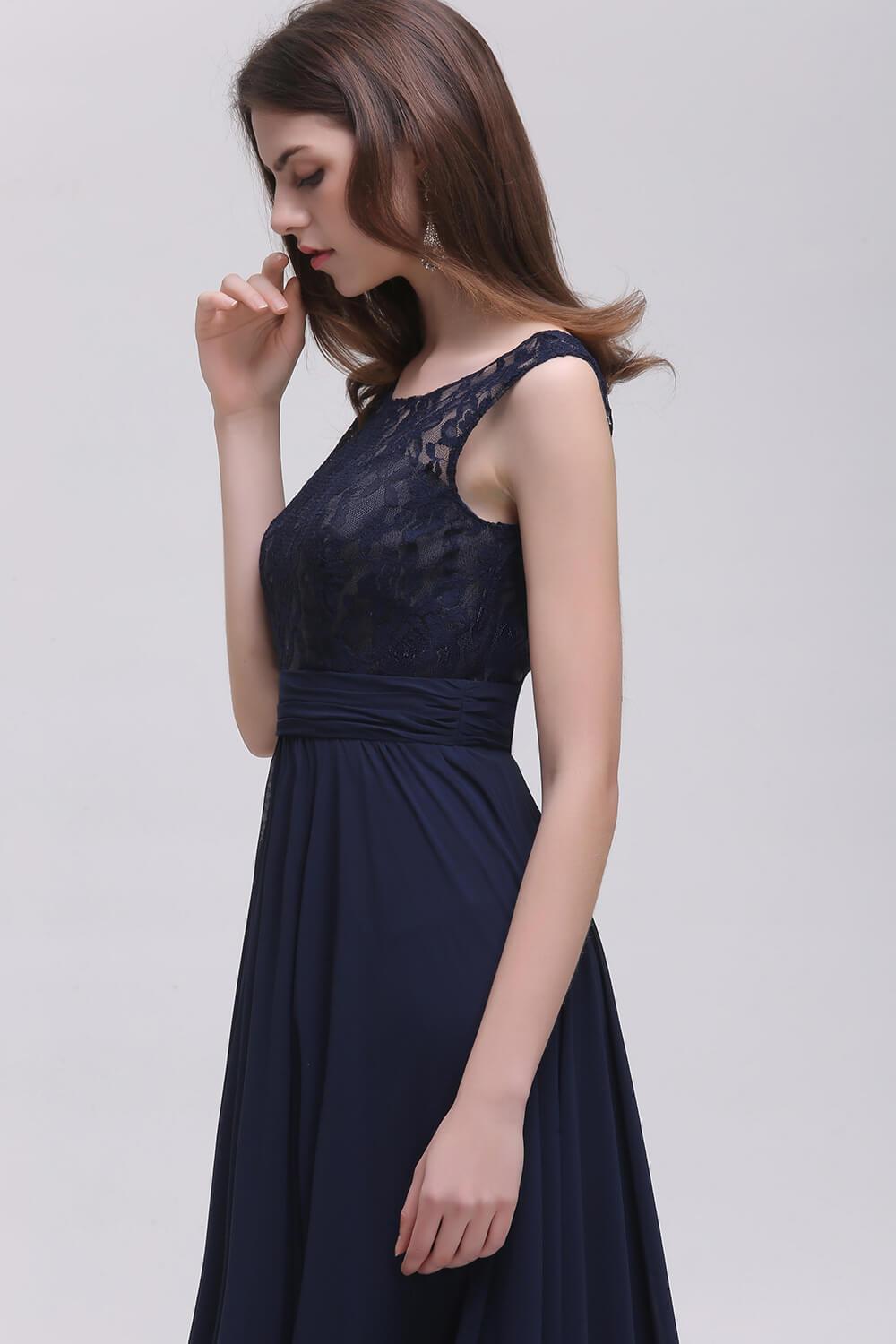 US Warehouse Plus Size Lace Chiffon Evening Dresses 2020 Charming Short Sleeve A Line Prom Party Dresses Boutique Occasion Dresses CPS522