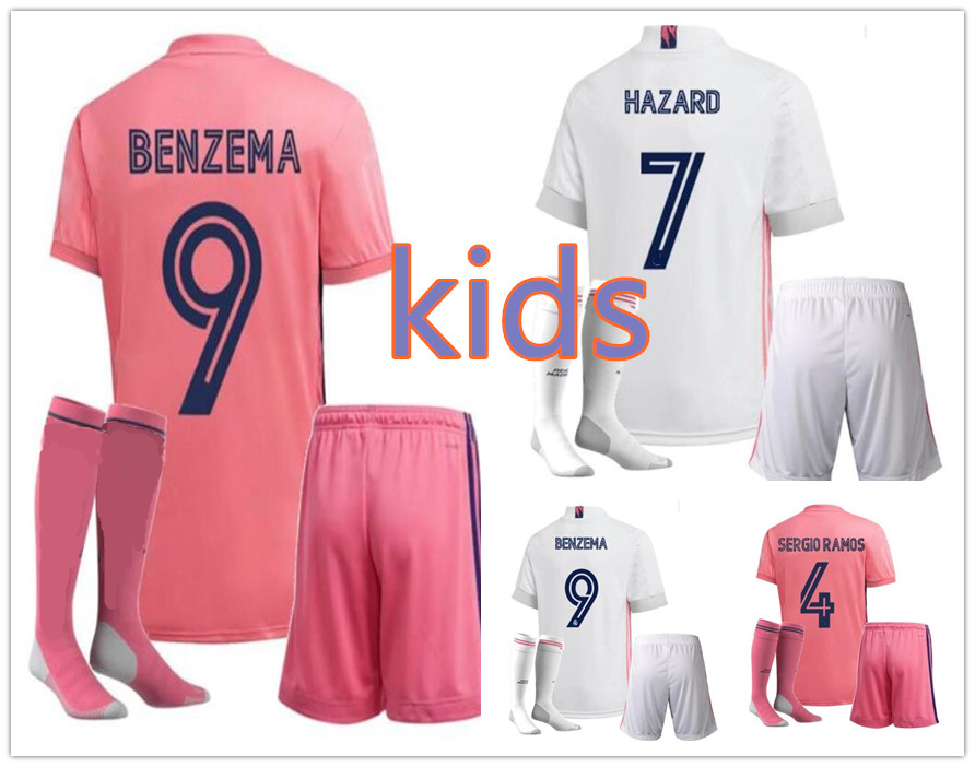 kids kit 20 20 Real Madrid soccer jersey set HAZARD BENZEMA 20 21 Boys football shirt uniforms
kids kit 20 20 Real Madrid soccer jersey set HAZARD BENZEMA 20 21 Boys football shirt uniforms