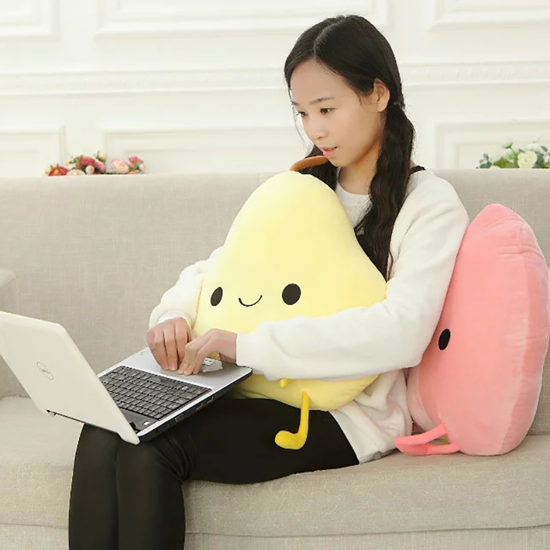 Cuddly Fruits Plush Toy Smile Stuffed Plants Mango Orange Peach Pear Vegetables Decor Props Kids Nursing Pillow MX200716