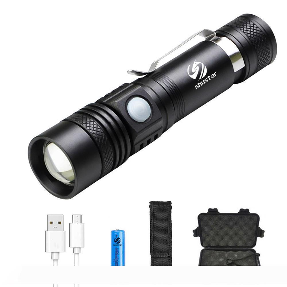 USB Rechargeable LED flashlight T6 high lumens led torch Ultra Bright waterproof flashlight with 18650 battery
USB Rechargeable LED flashlight T6 high lumens led torch Ultra Bright waterproof flashlight with 18650 battery