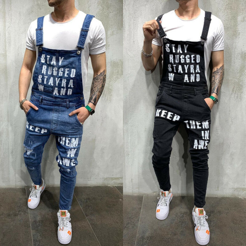 2020 New Overalls for Men Fashion Suspender Jeans Bib Pants Denim Ripped Jeans Blue Skinny Destroyed Destroyed Holes Trousers
2020 New Overalls for Men Fashion Suspender Jeans Bib Pants Denim Ripped Jeans Blue Skinny Destroyed Destroyed Holes Trousers