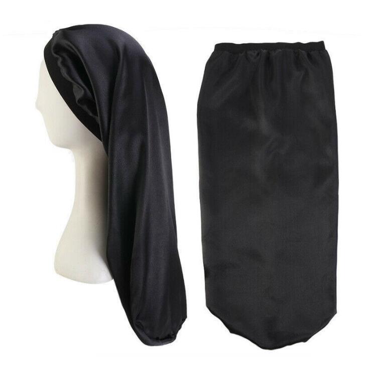 Long Hair Sock Cap Sleep Hat Wrap Night Cap Hair Care Bonnet Nightcap Women Wide Band Elastic Satin Hat Headcover Baggy Protect GD445