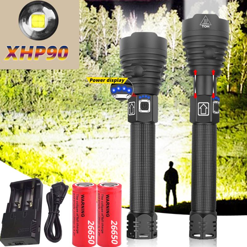 Flashlights Torches Most Powerful XHP90 LED Super Power XHP70 Torch USB XHP50 Lamp Zoom Use 26650 Rechargeable Battey
Flashlights Torches Most Powerful XHP90 LED Super Power XHP70 Torch USB XHP50 Lamp Zoom Use 26650 Rechargeable Battey