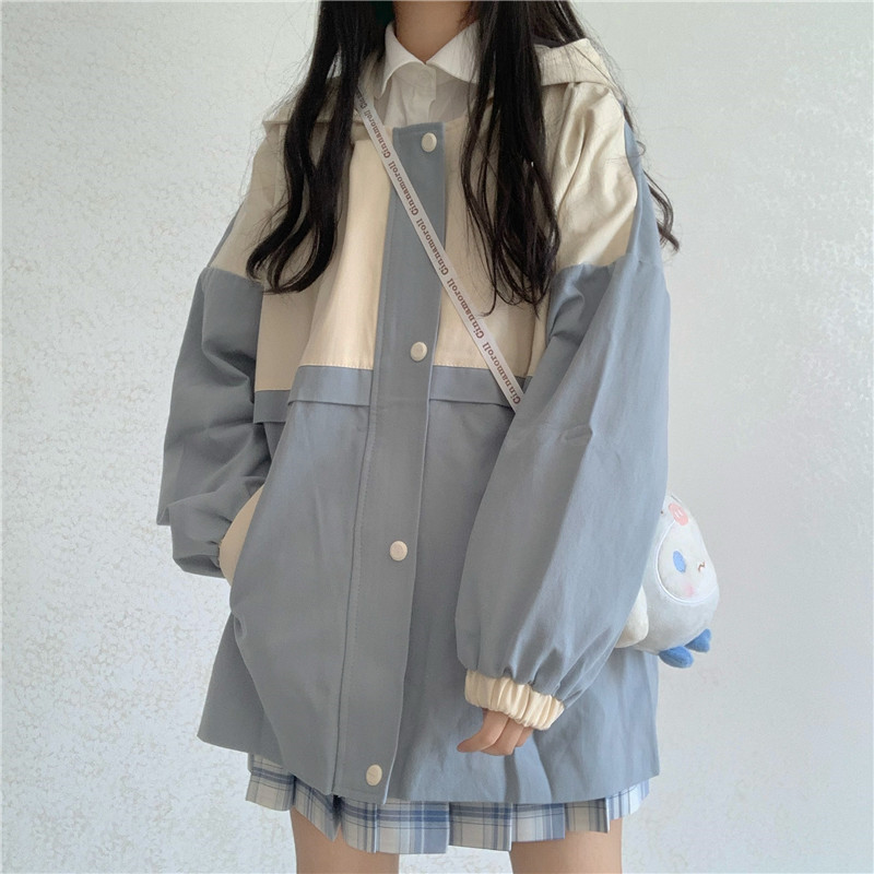 Korean Fashion student Overalls Jacket Vintage Female Spring Autumn Women Hooded Loose Casual Jackets girls Coats Outwears, Blue
Korean Fashion student Overalls Jacket Vintage Female Spring Autumn Women Hooded Loose Casual Jackets girls Coats Outwears, Blue