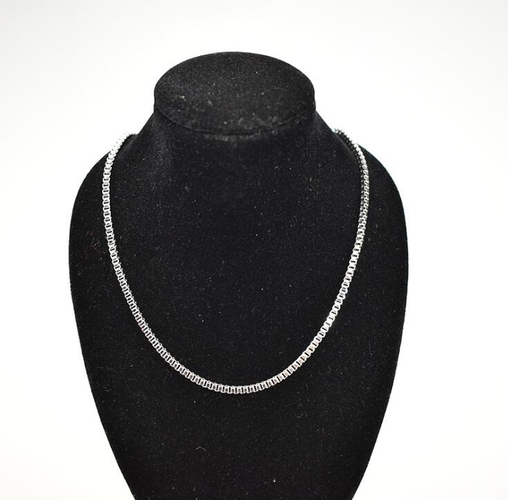 Fashion Venice Chain Men women Necklace 50pcs/lot gold silvery 2MM Box Chain Necklace 20"/24"/28" for Pendants