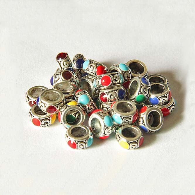 Epacket DHL 9mm Oil-dropping alloy flat beads Big hole auspicious clouds holding bead septa diy featured accessories DFDWZ024 Spacers