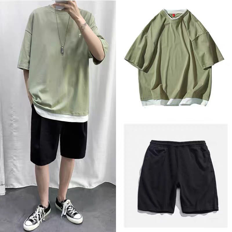 Men Sets Patchwork Knee-length Trousers Summer Chic Leisure Loose Set Fashion Male Korean Simple All-match Teens Ins BF Ulzzang, Red top
Men Sets Patchwork Knee-length Trousers Summer Chic Leisure Loose Set Fashion Male Korean Simple All-match Teens Ins BF Ulzzang, Red top