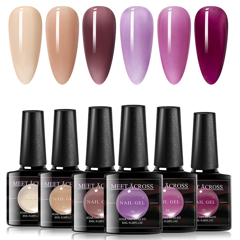 MEET ACROSS 6 PCS Nail Gel Set Translucent Gel Polish for Manicure Semi Permanent UV LED Crystal Soak Off Jelly UV Nail
MEET ACROSS 6 PCS Nail Gel Set Translucent Gel Polish for Manicure Semi Permanent UV LED Crystal Soak Off Jelly UV Nail
