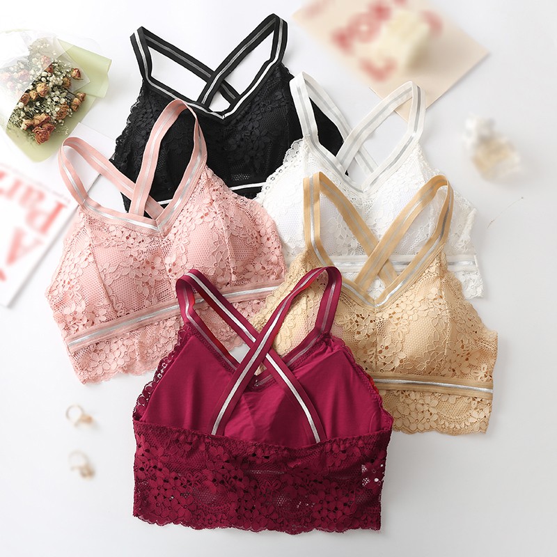 Women Underwear Bright Silk Brassiere Soft Bra Shoulder Strap Cross Beautiful Back Lace Brassiere Wrap Chest Padded Camis M, Beige
Women Underwear Bright Silk Brassiere Soft Bra Shoulder Strap Cross Beautiful Back Lace Brassiere Wrap Chest Padded Camis M, Beige
