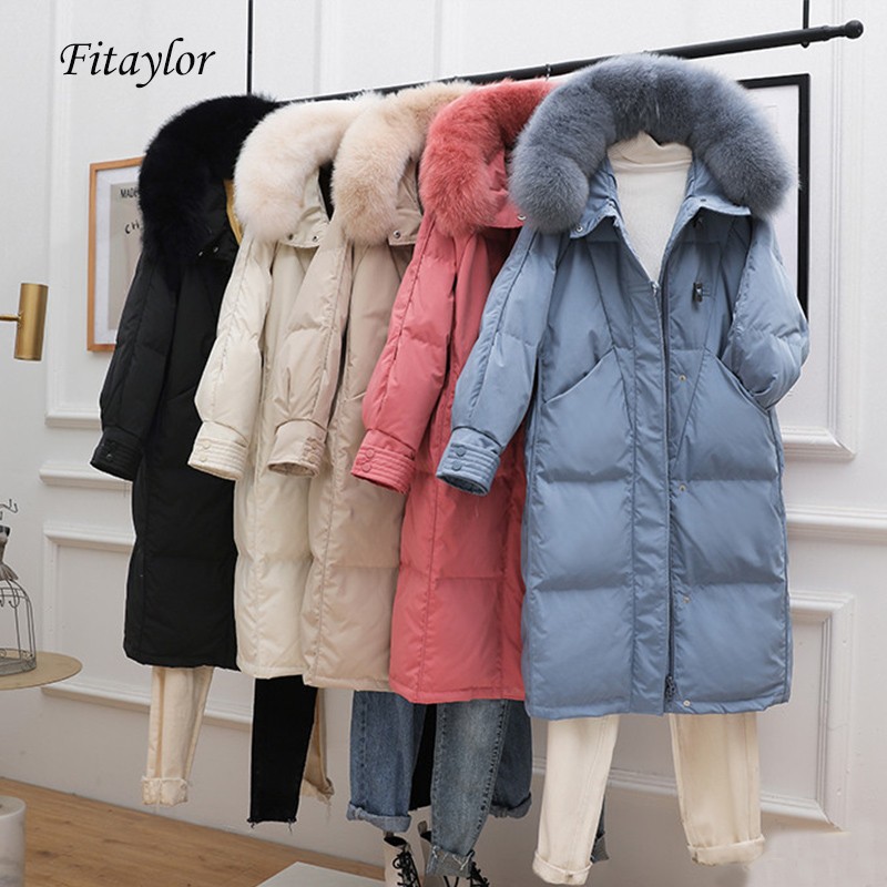 Fitaylor 2020 Large Fur Hooded Jacket 90% Duck Down Long Coat Warm Snow Outwear Women Horn Button Big Pocket Winter Parkas, Beige
Fitaylor 2020 Large Fur Hooded Jacket 90% Duck Down Long Coat Warm Snow Outwear Women Horn Button Big Pocket Winter Parkas, Beige