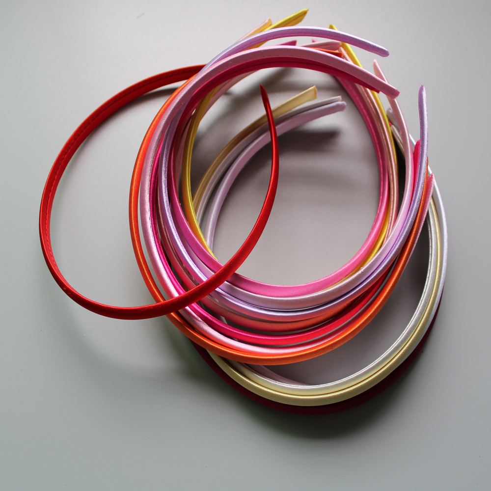 60pcs/lot 10mm Plain Solid Color Satin Covered Resin Hairbands,Ribbon Covered Adult Kids Headbands girl Headband Free Shipping CX200714