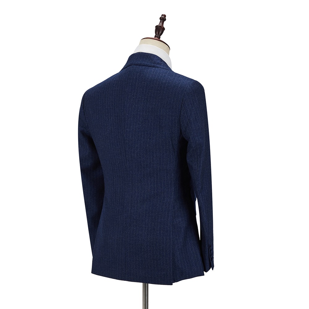 Navy Blue New Men Suits 3 Pieces Tailor-made Suit Costume Business Latest Design Casual Groom Wedding Party